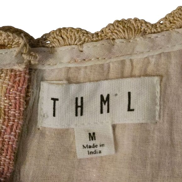 THML Anthropologie M Baby Doll Dress Fairy Isle Flowy Sparkly Boho India - Picture 5 of 12